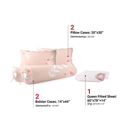 ชุดผ้าปูที่นอน 5 ฟุต (ชุด 5 ชิ้น) FROLINA MICROTEX DF076_2