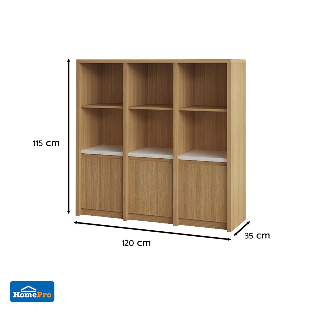 ชั้นวางของผสม 3 ชั้น 3 บานเปิด FURDINI AOMI 120 ซม. สี NATURAL OAK/ขาว