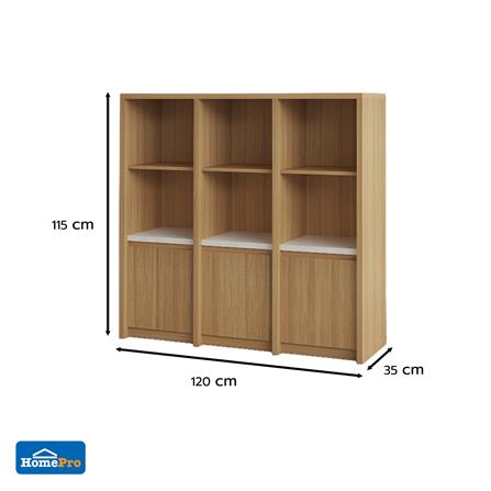 ชั้นวางของผสม 3 ชั้น 3 บานเปิด FURDINI AOMI 120 ซม. สี NATURAL OAK/ขาว_5