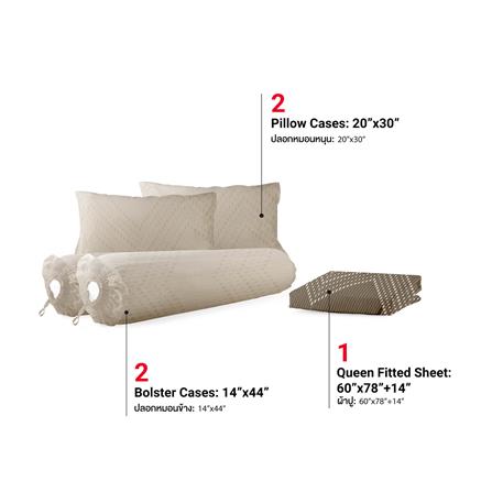 ชุดผ้าปูที่นอน 5 ฟุต (ชุด 5 ชิ้น) FROLINA MICROTEX DF077_2