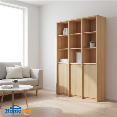 ชั้นวางของผสม 5 ชั้น 3 บานเปิด FURDINI AOMI 120 ซม. สี NATURAL OAK/ขาว_3