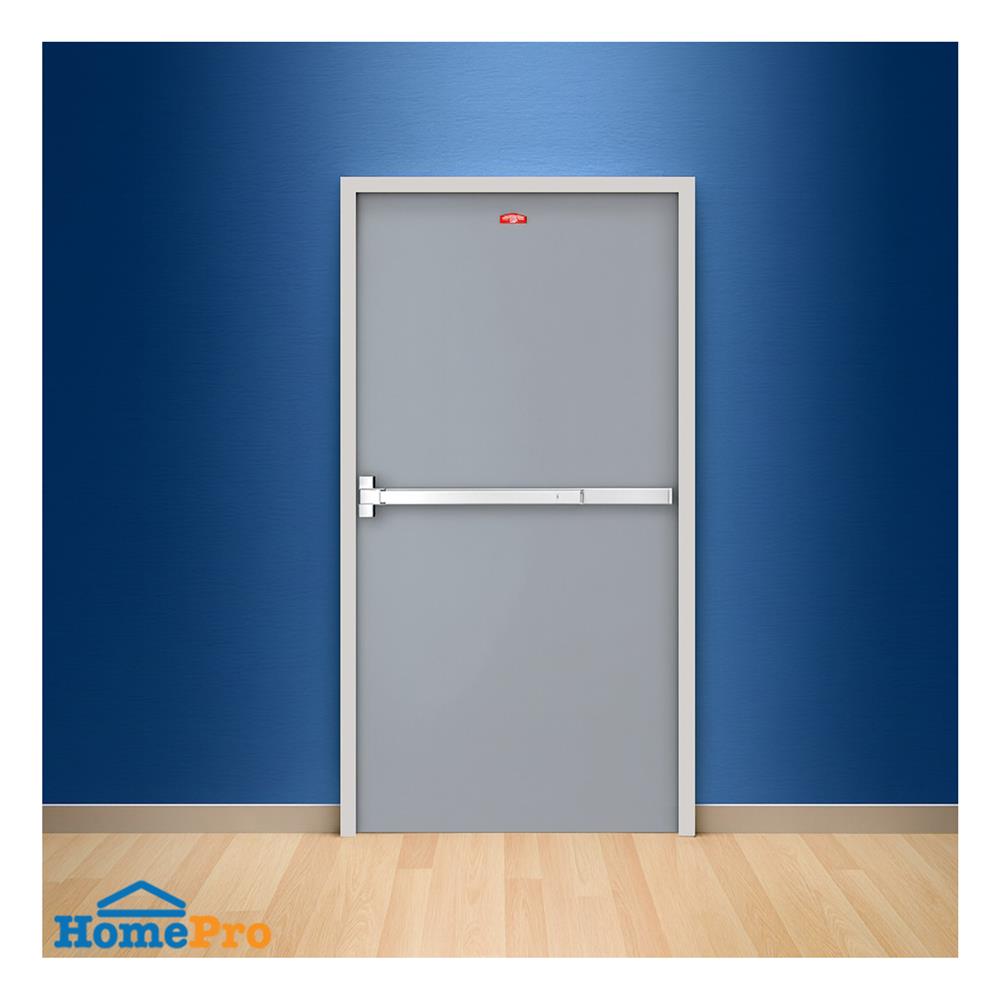 ชุดประตูเหล็กทนไฟ PROFESSIONAL DOOR FD2G 96.4x204.8 ซม. สีเทา (เปิดด้านซ้าย ออกด้านนอก)