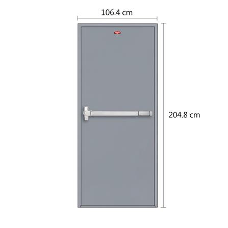 ชุดประตูเหล็กทนไฟ PROFESSIONAL DOOR FFD100G 106.4x204.8 ซม. สีเทา (เปิดด้านซ้าย ออกด้านนอก)_5