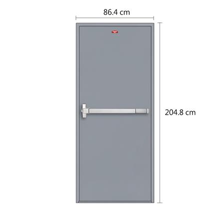 ชุดประตูเหล็กทนไฟ PROFESSIONAL DOOR FD1G 86.4x204.8 ซม. สีเทา (เปิดด้านซ้าย ออกด้านนอก)_5