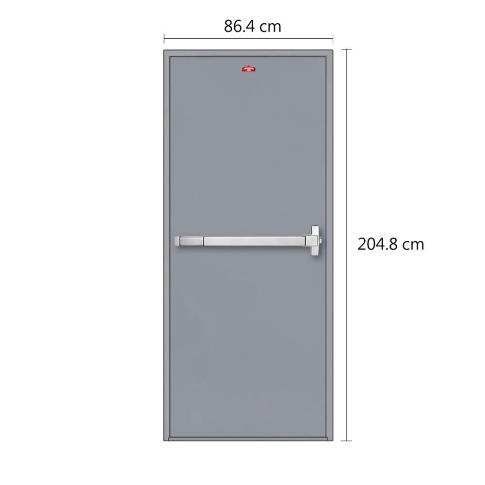 ชุดประตูเหล็กทนไฟ PROFESSIONAL DOOR FD1G 86.4x204.8 ซม. สีเทา (เปิดด้านขวา ออกด้านนอก)