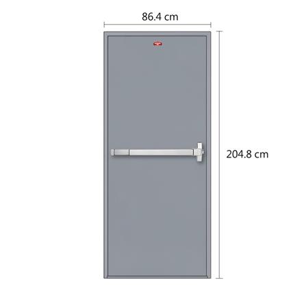 ชุดประตูเหล็กทนไฟ PROFESSIONAL DOOR FD1G 86.4x204.8 ซม. สีเทา (เปิดด้านขวา ออกด้านนอก)_5