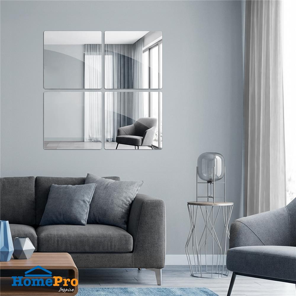 สติ๊กเกอร์ D.I.Y HOME LIVING STYLE GLASS 30x30 ซม. สีเงิน (แพ็ก 4 ชิ้น)