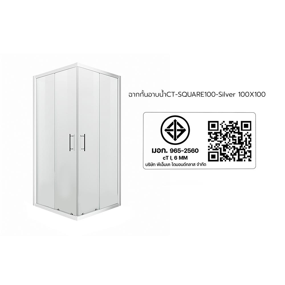 ฉากกั้นอาบน้ำ CRISTINA SQUARE-100Silver 100X100X190 ซม.