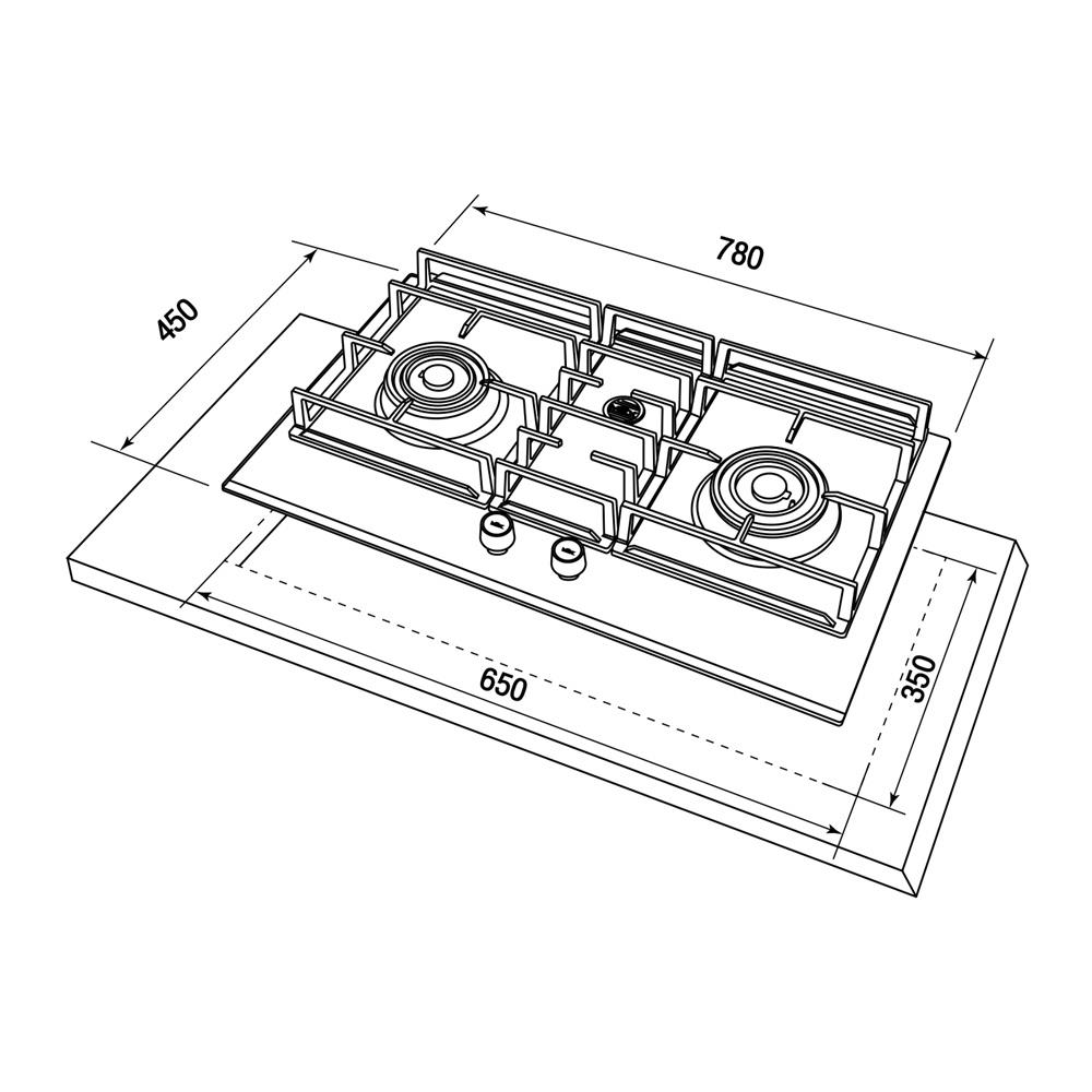 เตาฝังแก๊ส MEX V7827CS 78 ซม.