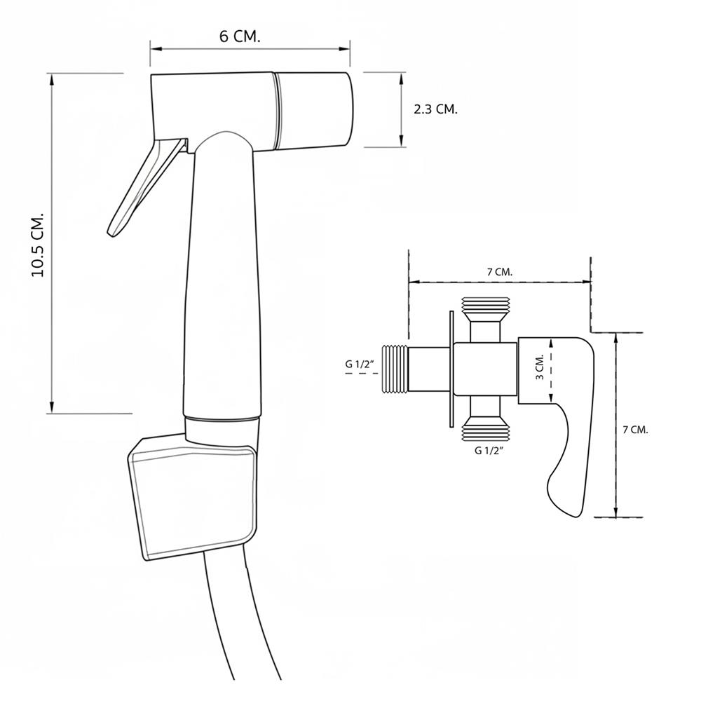 สายฉีดชำระครบชุด พร้อมสต๊อปวาล์ว DONMARK GL-4710