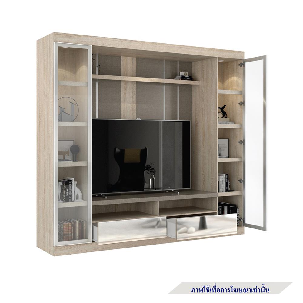 ชุดตู้วางทีวี KONCEPT NADINE 19211542 240 ซม. สีโซลิดโอ๊ค