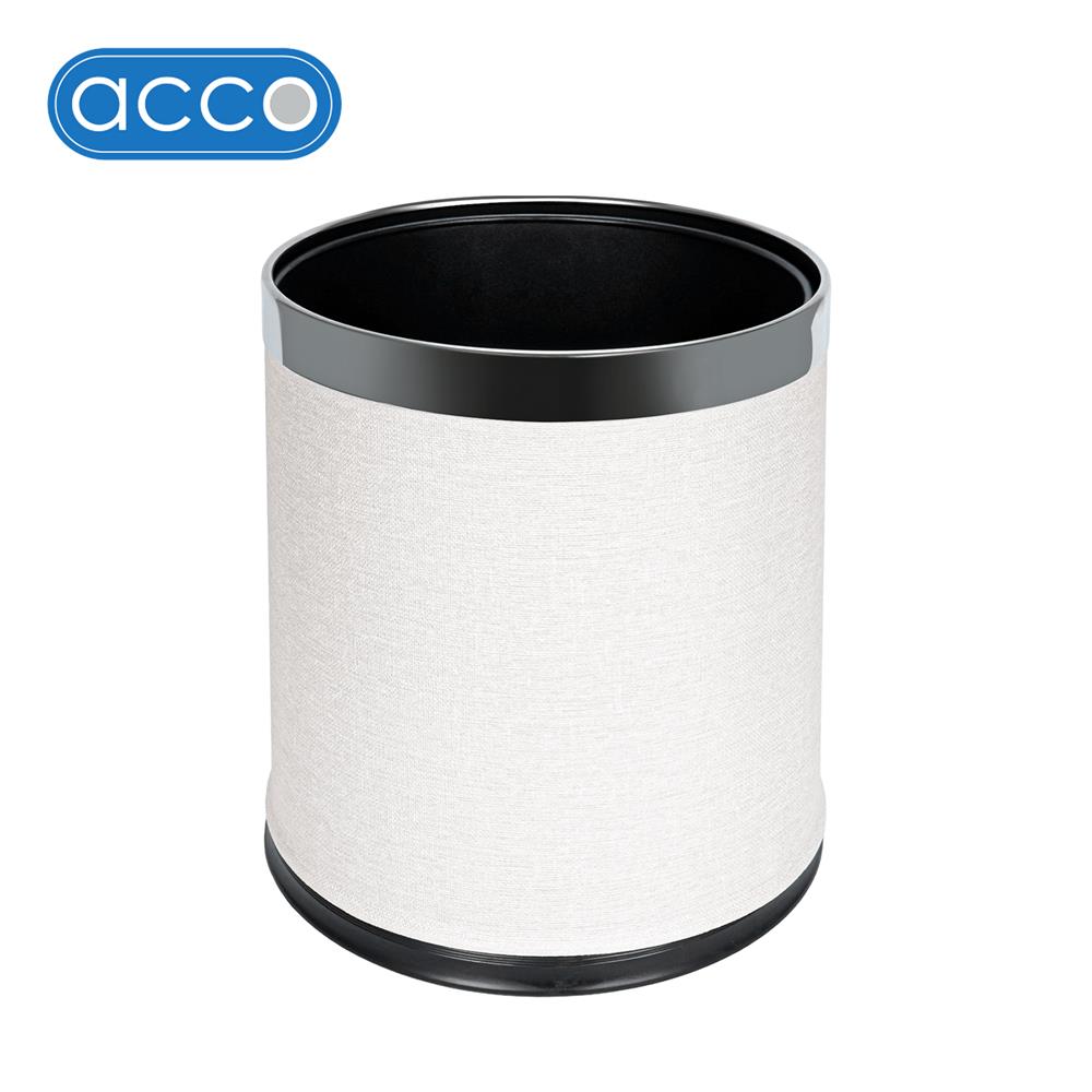 ถังขยะกลม ACCO LEATHER PU 7 ลิตร สีเบจ