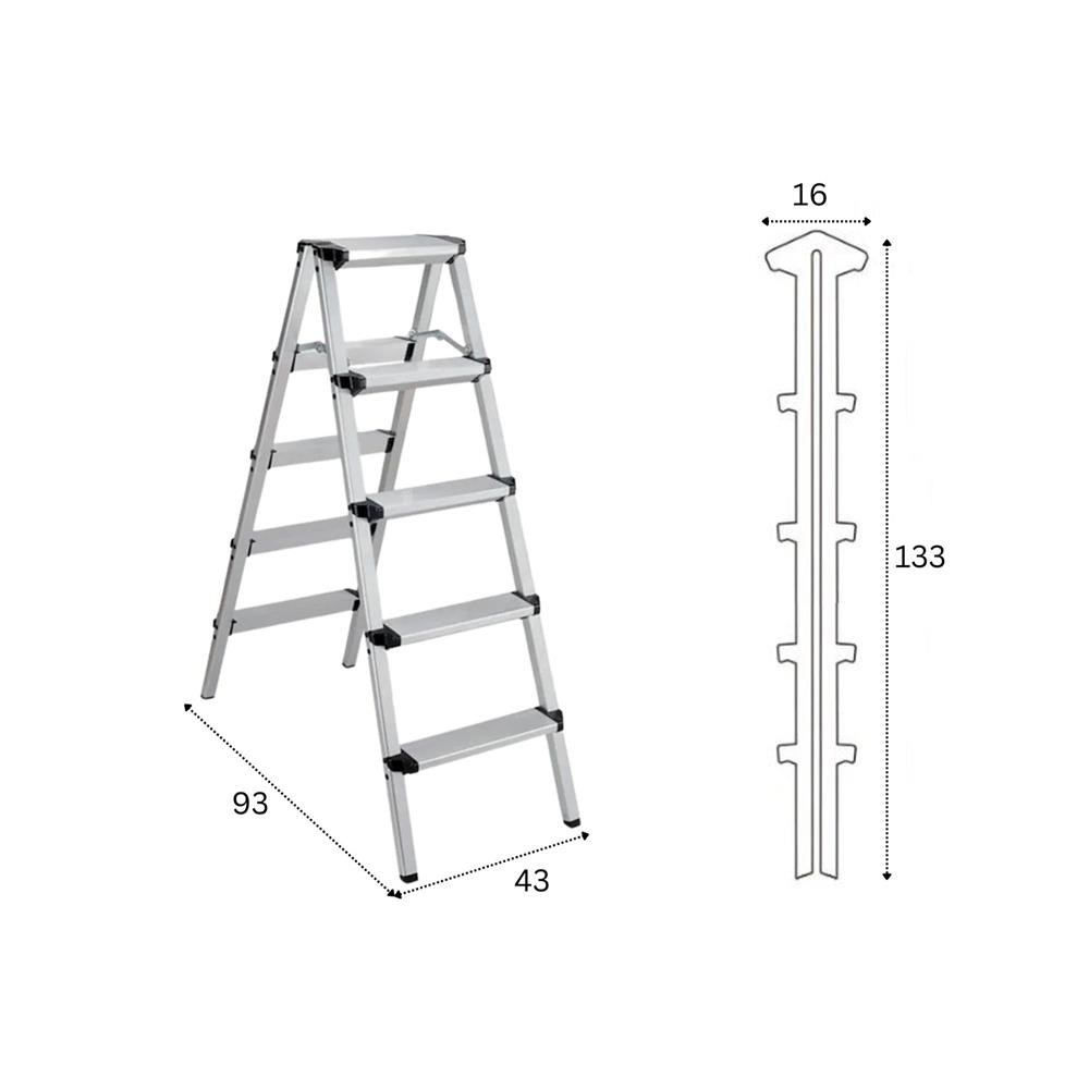 บันได STEP 5 ขั้น BARCO ALFS-005-ALU สีอะลูมิเนียม
