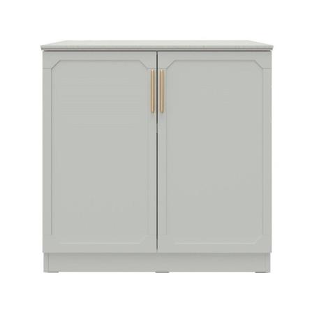 ตู้เตี้ยบานเปิด SB FURNITURE QUINN 19228845 80 ซม. สีเทาอ่อน_1