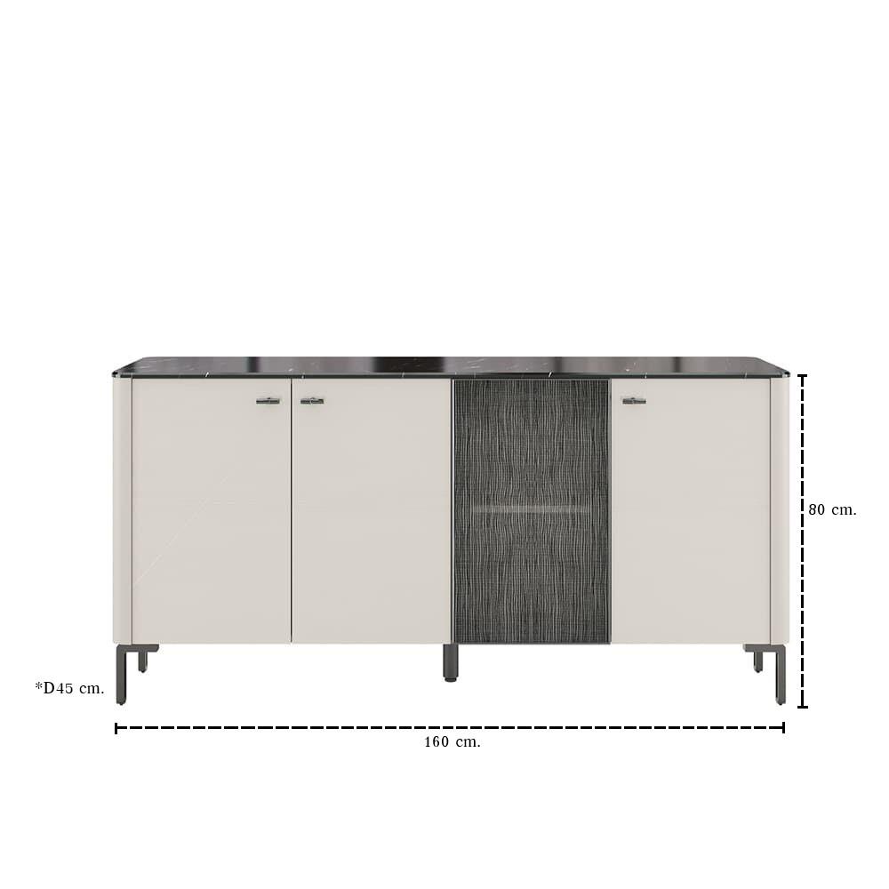 ตู้เตี้ยบานเปิด SB FURNITURE BLESS 19248748 160 ซม. สีอัลมอนด์เบจ