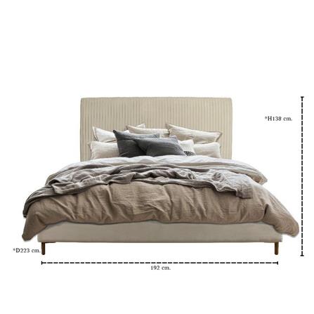 เตียง 6 ฟุต SB FURNITURE GRACELYN 19236490 สีครีม_5