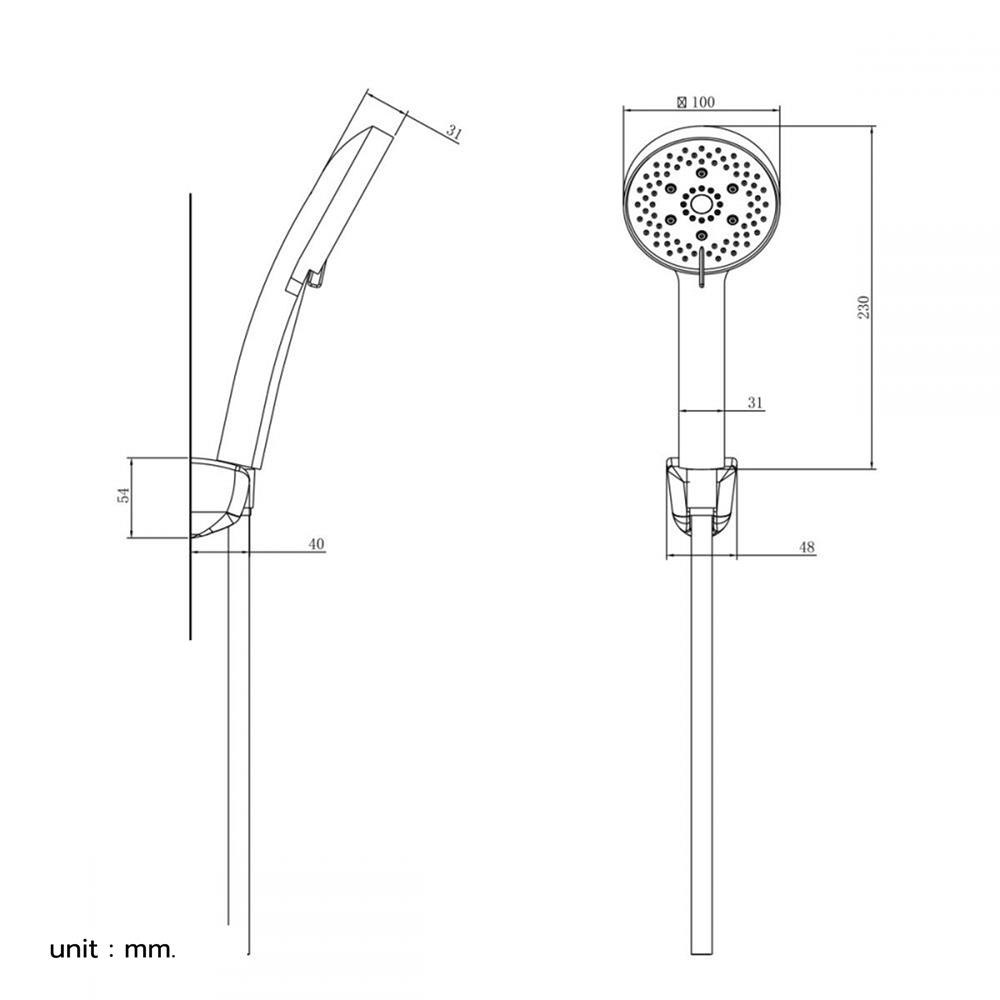ชุดฝักบัวสายอ่อน 5 ระดับ BEN BN D88-77WH สีขาว