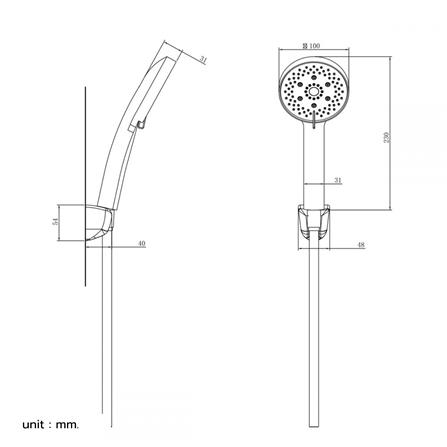 ชุดฝักบัวสายอ่อน 5 ระดับ BEN BN D88-77WH สีขาว_1