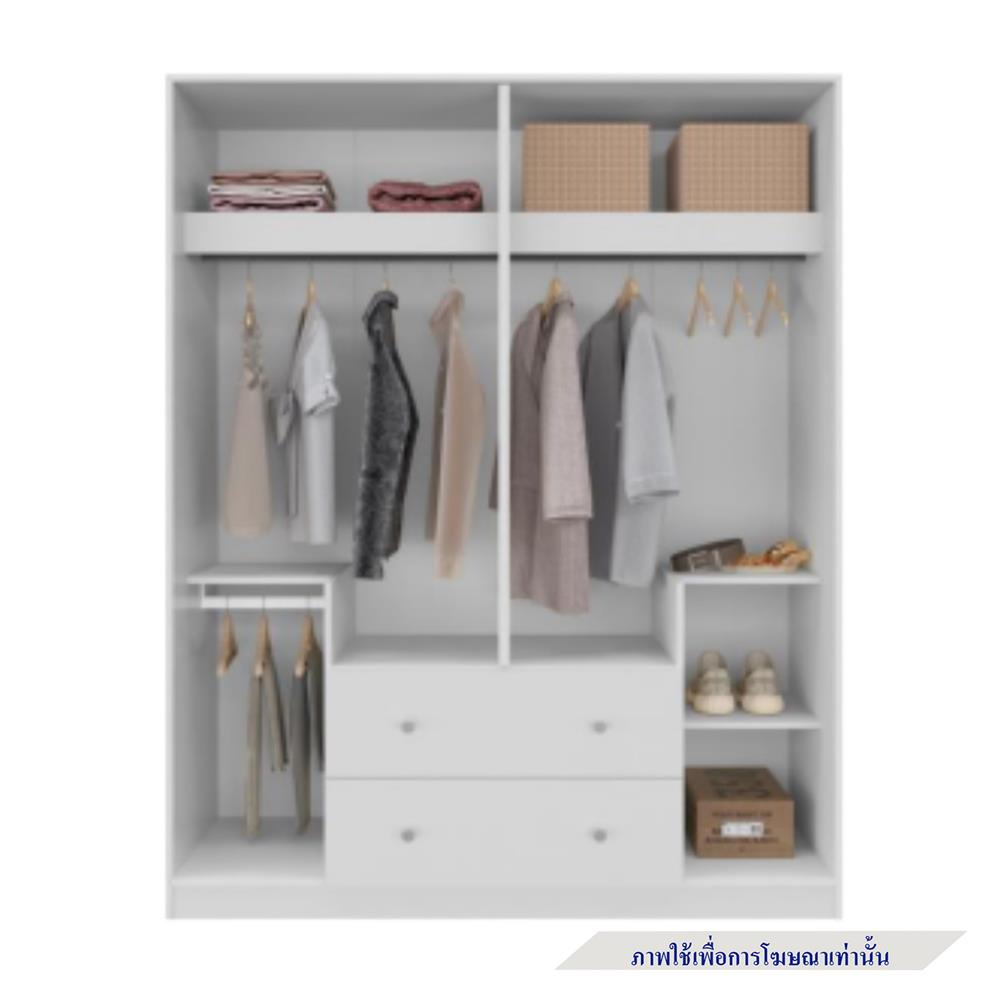 ตู้เสื้อผ้า 4 บานเปิด KONCEPT MONA 19236690 160 ซม. สีขาว