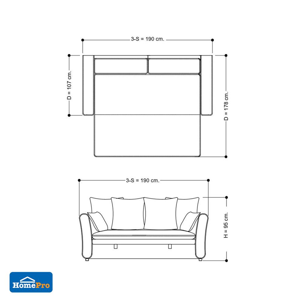โซฟาเบด 2 ที่นั่ง FURDINI VINCENT สีเทา