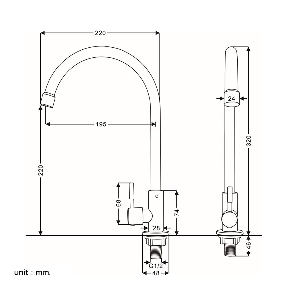 ก๊อกซิงค์เดี่ยวเคาน์เตอร์ BEN BN A11021-A145