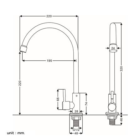 ก๊อกซิงค์เดี่ยวเคาน์เตอร์ BEN BN A11021-A145_6