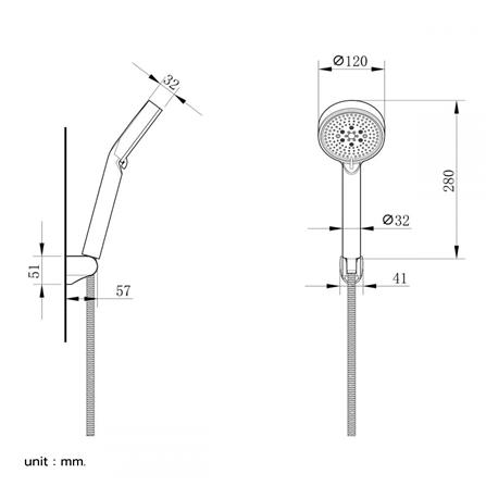 ชุดฝักบัวสายอ่อน 5 ระดับ RASLAND D414-D7899 สีโครม_6