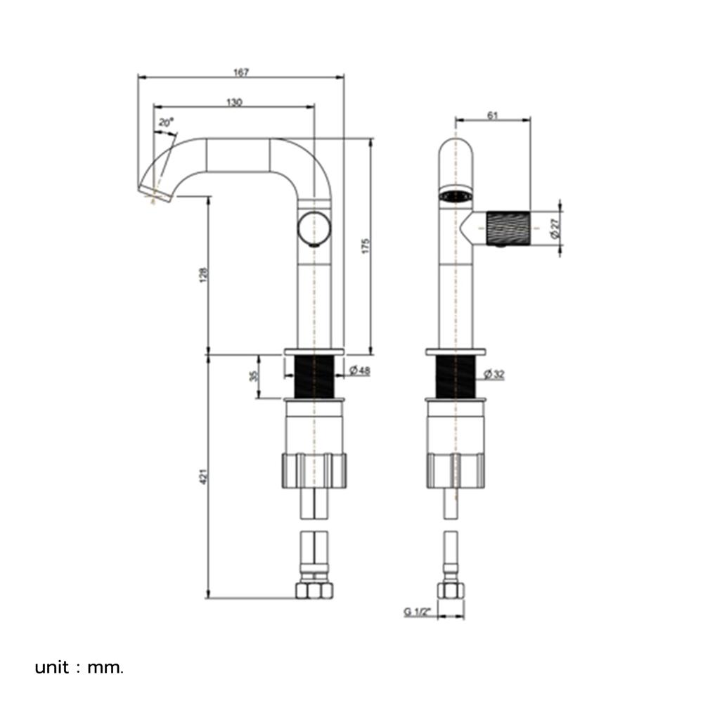 ก๊อกอ่างล้างหน้าผสม PAINI PA 98CR205S