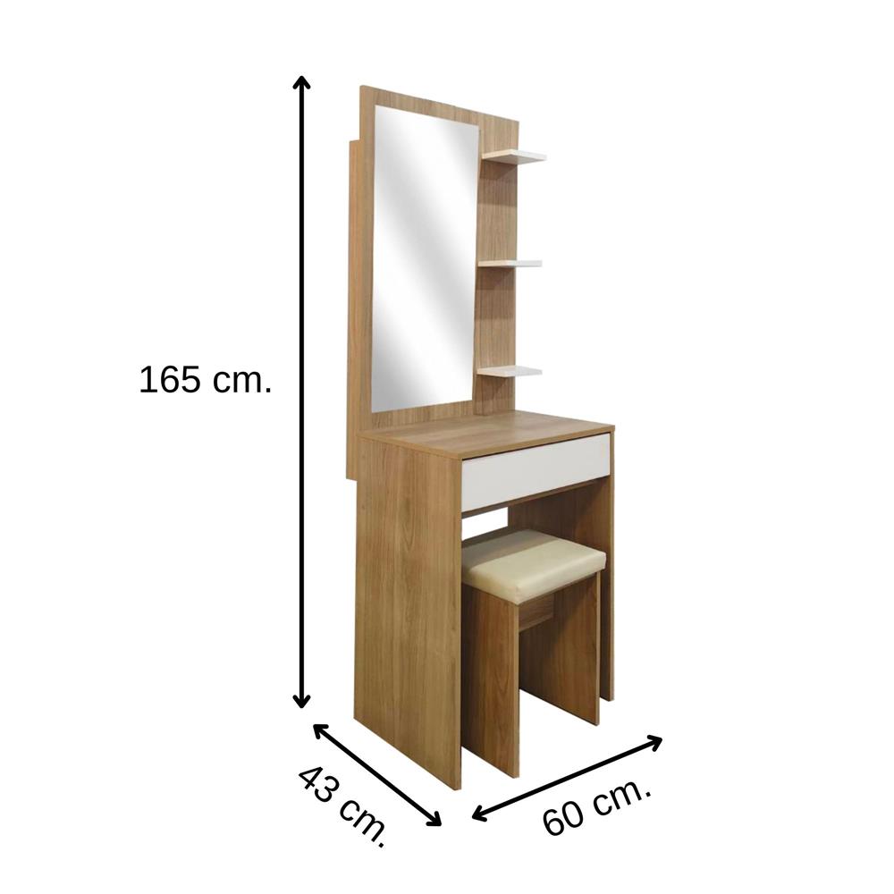 ชุดโต๊ะเครื่องแป้ง FURDINI KEPT 60 ซม. สี NT OAK/ขาว