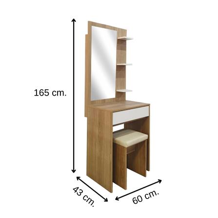 ชุดโต๊ะเครื่องแป้ง FURDINI KEPT 60 ซม. สี NT OAK/ขาว_4