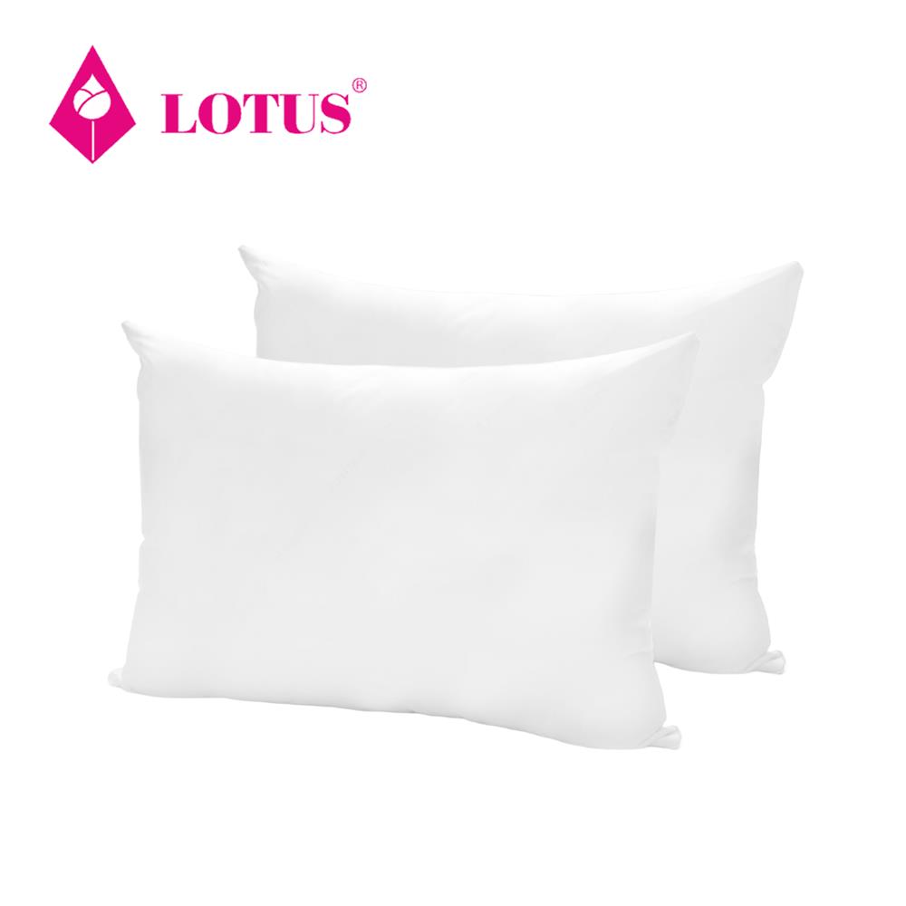 หมอนหนุนสุญญากาศ ใยสังเคราะห์ LOTUS 20x30 นิ้ว สีขาว (1 แถม 1)