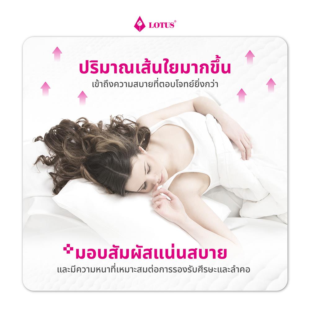หมอนหนุนสุญญากาศ ใยสังเคราะห์ LOTUS 20x30 นิ้ว สีขาว (1 แถม 1)