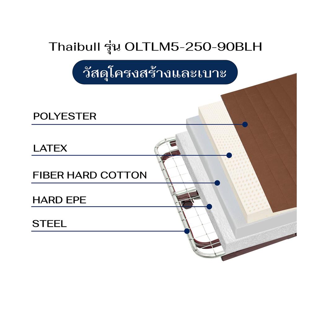 เตียงพับพร้อม TOPPER THAIBULL OLTLM5-250-90BLH สีน้ำตาล