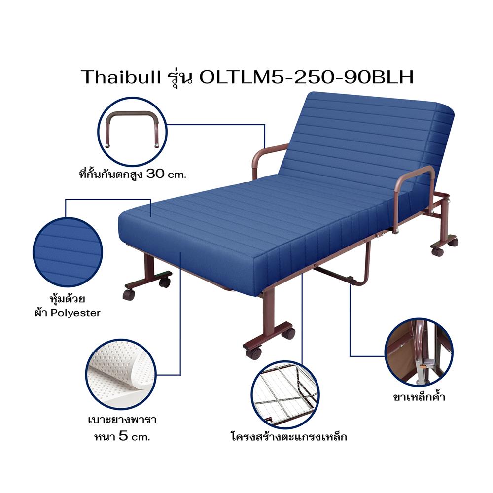 เตียงพับพร้อม TOPPER THAIBULL OLTLM5-250-90BLH สี BLUE