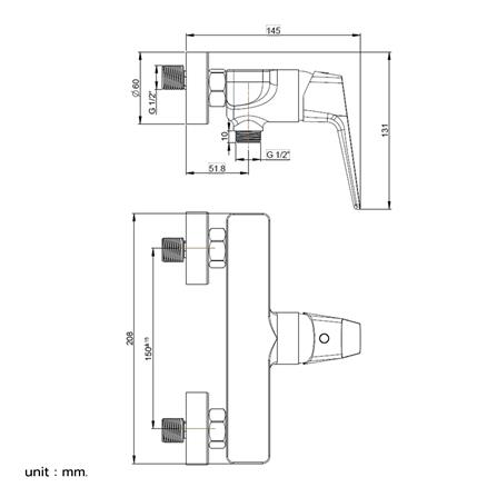 ก๊อกผสมยืนอาบ PAINI PA P9CR511CPE_6