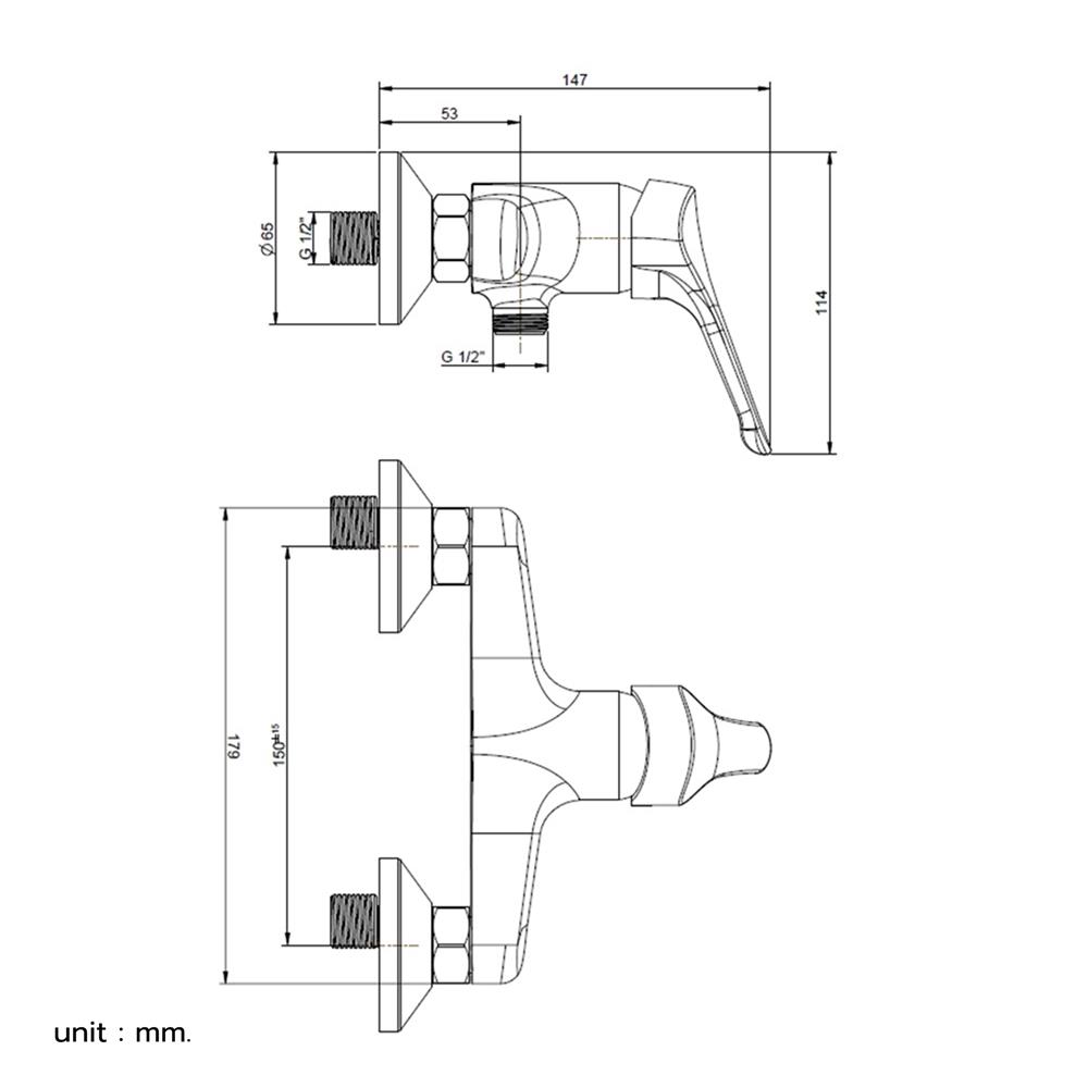 ก๊อกผสมยืนอาบ PAINI PA 05CR511CPE