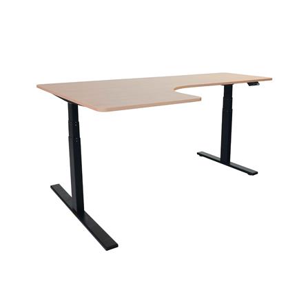 โต๊ะปรับระดับไฟฟ้า BEWELL L-SHAPED 180 ซม. สีโอ๊ค/ดำ_1