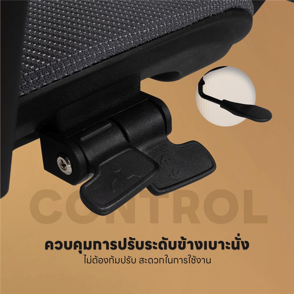 เก้าอี้สุขภาพ DESK SPACE NEBULA สีเทาเข้ม