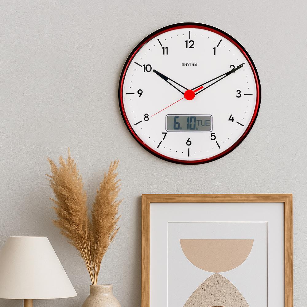 นาฬิกาแขวน RHYTHM CFG730NR02 13 นิ้ว สีดำ