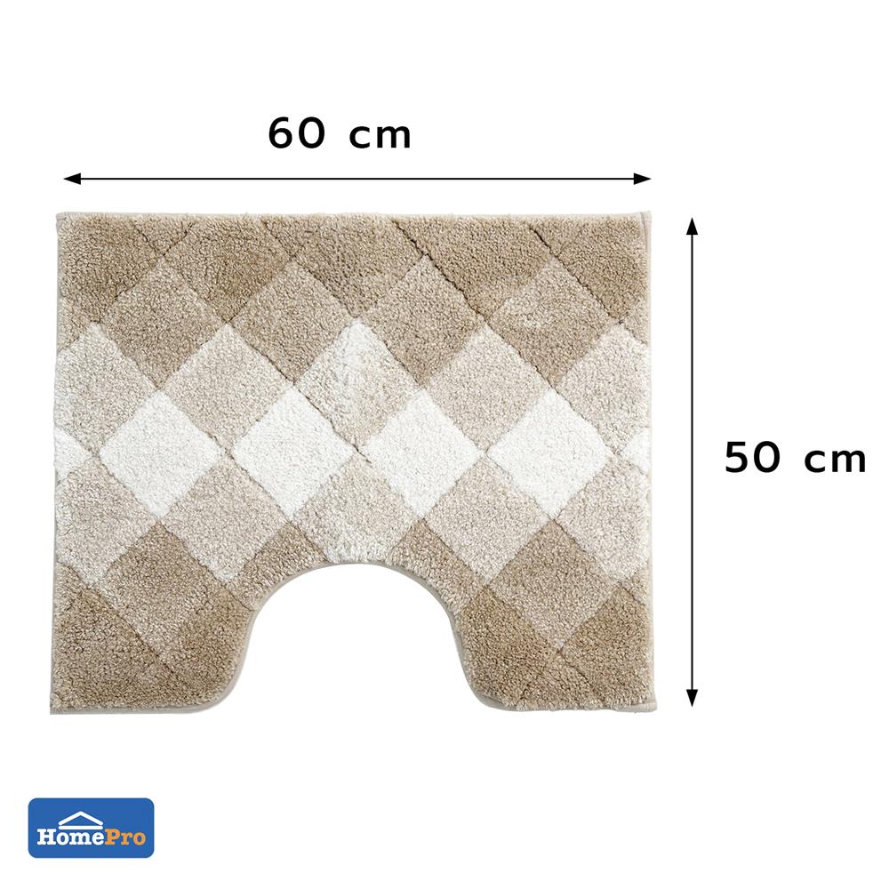 พรมห้องน้ำ HOME LIVING STYLE DIAMOND 50x60 ซม. สีครีม