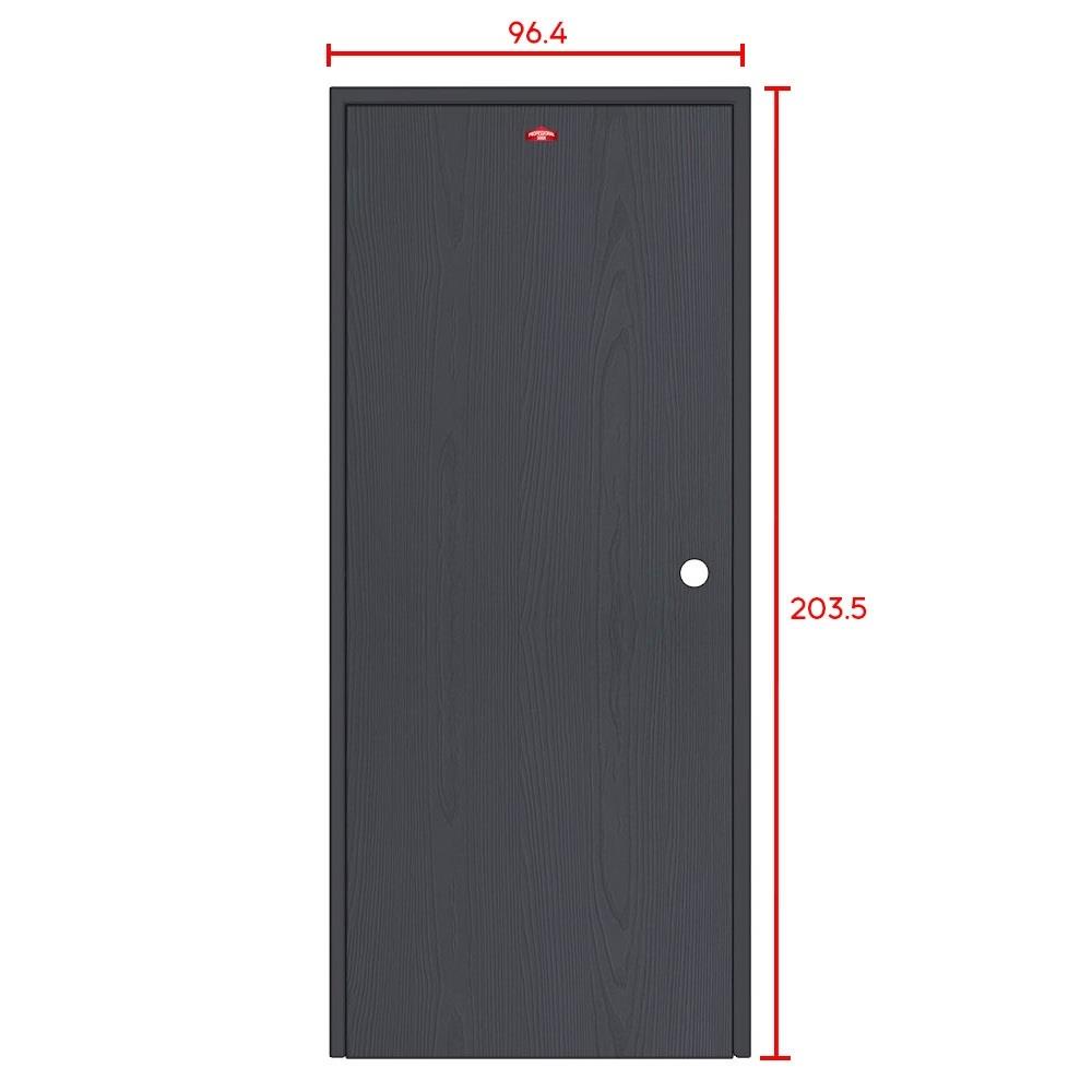 ชุดประตูเหล็ก เจาะลูกบิด PROFESSIONAL DOOR FR2LBK+WD2BK 96.4x203.5 ซม. สีเทาเม็ดทราย (เปิดด้านซ้าย ออกด้านนอก)