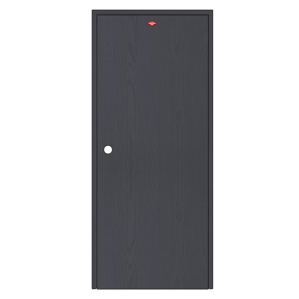 ชุดประตูเหล็ก เจาะลูกบิด PROFESSIONAL DOOR FR2RBK+WD2BK 96.4x203.5 ซม. สีเทาเม็ดทราย (เปิดด้านขวา ออกด้านนอก)