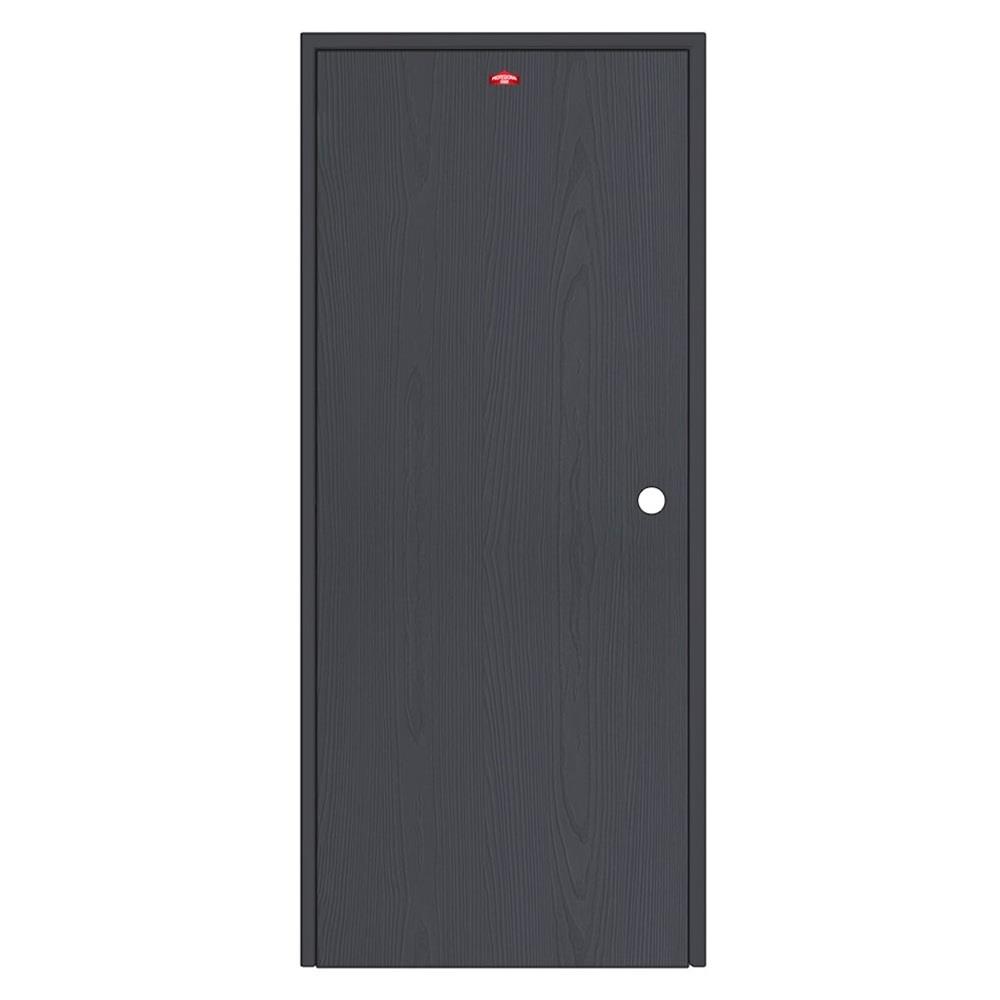 ชุดประตูเหล็ก เจาะลูกบิด PROFESSIONAL DOOR FR1LBK+WD1BK 86.4x203.5 ซม. สีเทาเม็ดทราย (เปิดด้านซ้าย ออกด้านนอก)