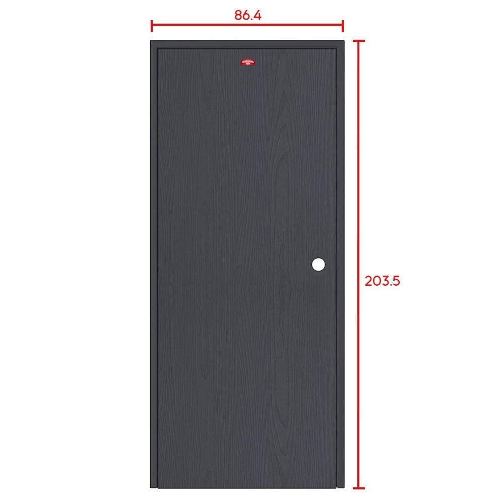ชุดประตูเหล็ก เจาะลูกบิด PROFESSIONAL DOOR FR1LBK+WD1BK 86.4x203.5 ซม. สีเทาเม็ดทราย (เปิดด้านซ้าย ออกด้านนอก)