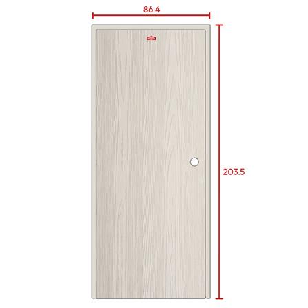 ชุดประตูเหล็ก เจาะลูกบิด PROFESSIONAL DOOR FR1LC+WD1C 86.4x203.5 ซม. สีครีม (เปิดด้านซ้าย ออกด้านนอก)_6