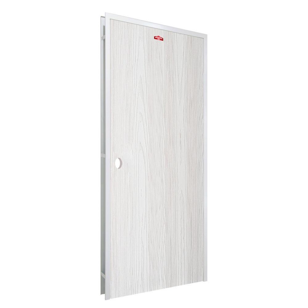 ชุดประตูเหล็ก เจาะลูกบิด PROFESSIONAL DOOR FR1RW+WD1W 86.4x203.5 ซม. สีขาวเม็ดทราย (เปิดด้านขวา ออกด้านนอก)
