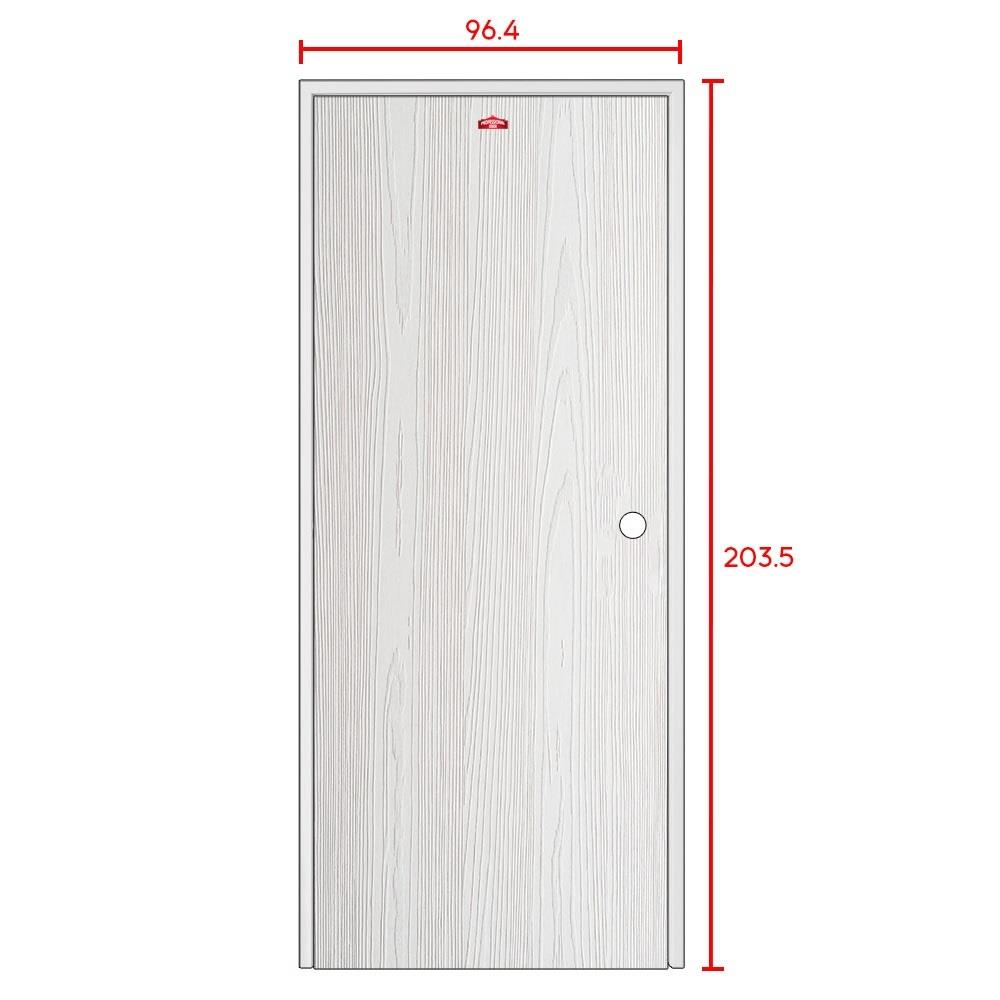 ชุดประตูเหล็ก เจาะลูกบิด PROFESSIONAL DOOR FR2LW+WD2W 96.4x203.5 ซม. สีขาวเม็ดทราย (เปิดด้านซ้าย ออกด้านนอก)