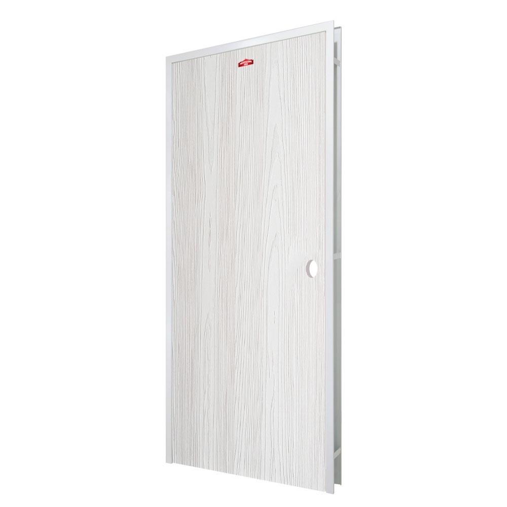 ชุดประตูเหล็ก เจาะลูกบิด PROFESSIONAL DOOR FR1LW+WD1W 86.4x203.5 ซม. สีขาวเม็ดทราย (เปิดด้านซ้าย ออกด้านนอก)