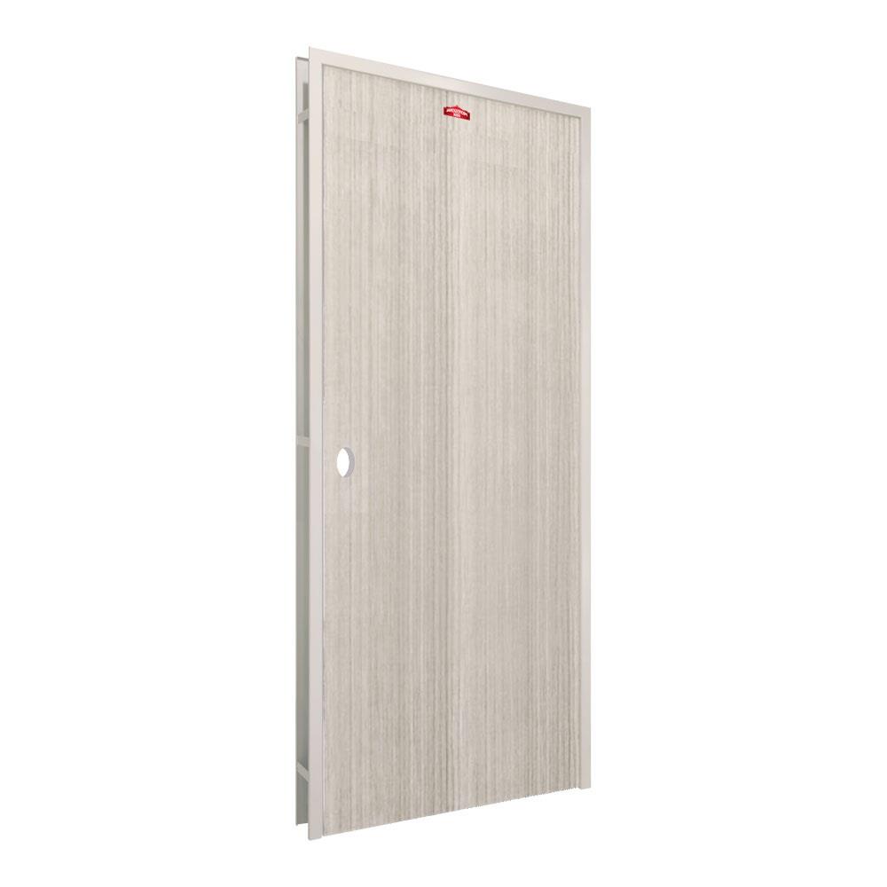 ชุดประตูภายในเหล็ก เจาะลูกบิด PROFESSIONAL DOOR FR1RG+D141 86.4x203.5 ซม. สีเทา (เปิดด้านขวา ออกด้านนอก)