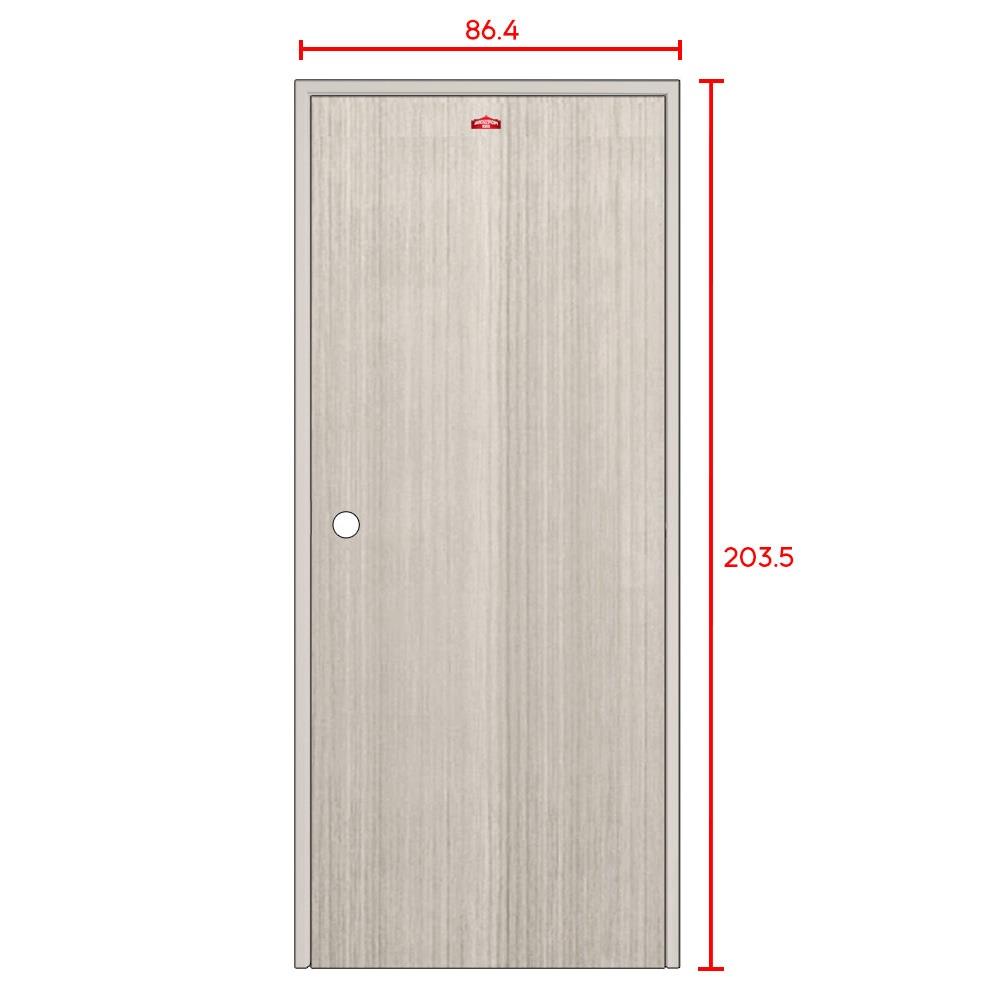 ชุดประตูภายในเหล็ก เจาะลูกบิด PROFESSIONAL DOOR FR1RG+D141 86.4x203.5 ซม. สีเทา (เปิดด้านขวา ออกด้านนอก)